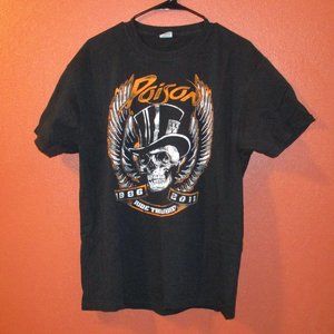 Poison Brett Michael Jerzees Woman X Large Black White Orange Short Sleeve Shirt